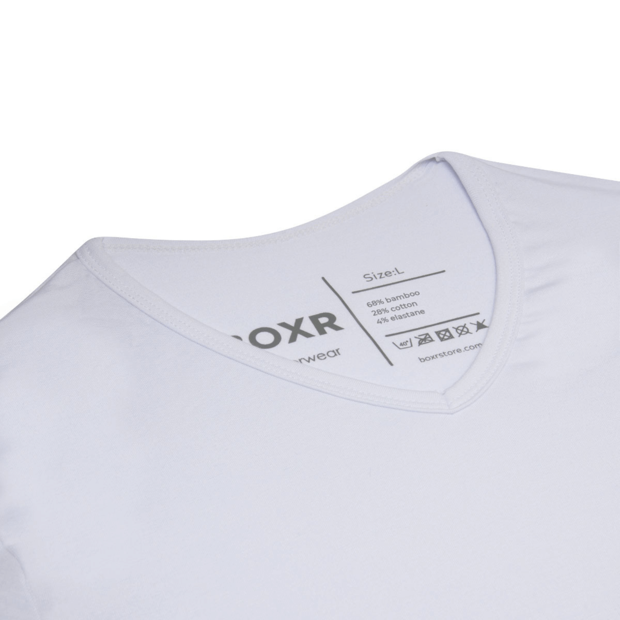 BOXR | Bamboo T-Shirt V-Neck 2-Pack White